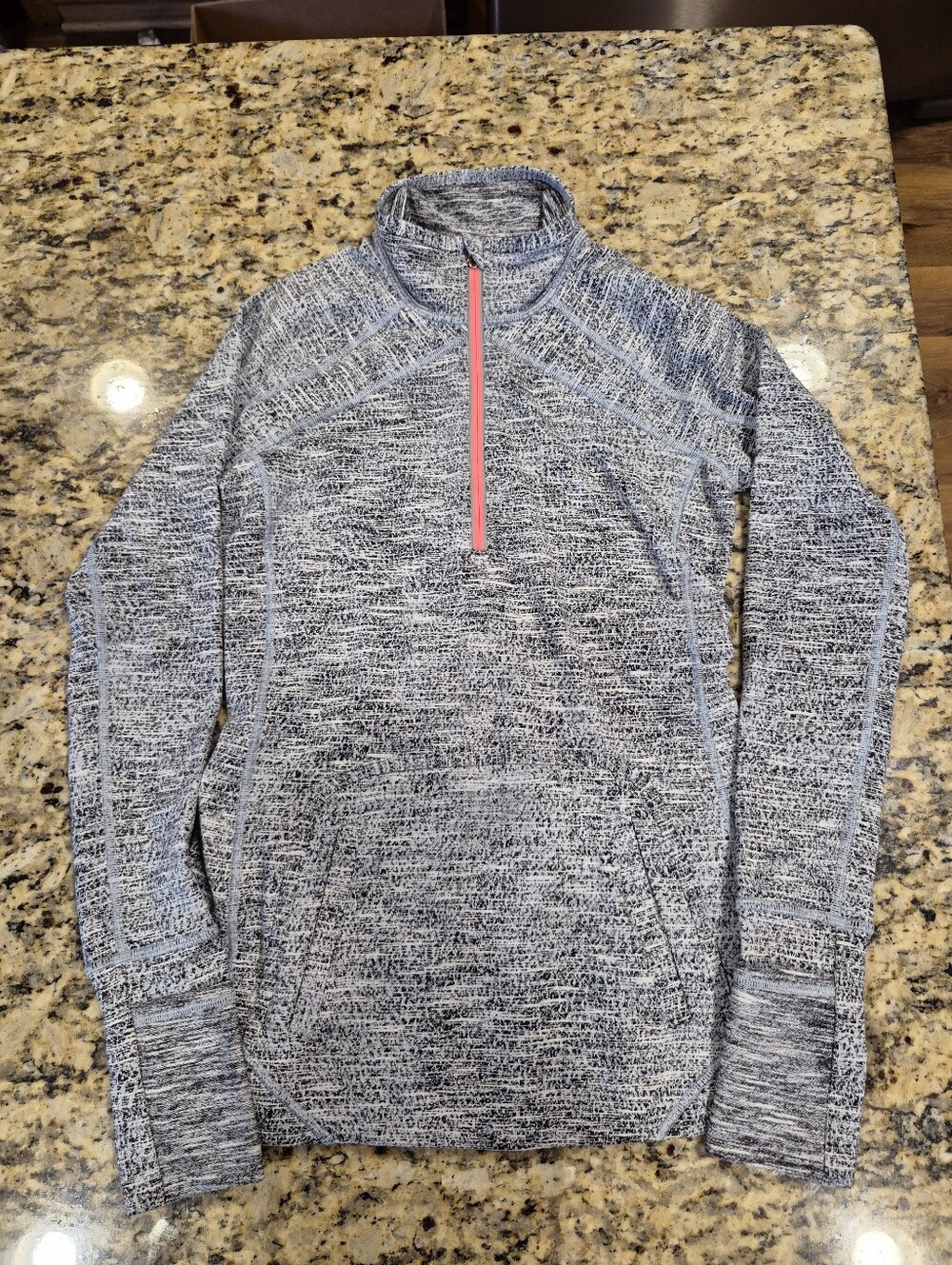 Ivivva Heathered Black & White Active Jacket with Coral Trim